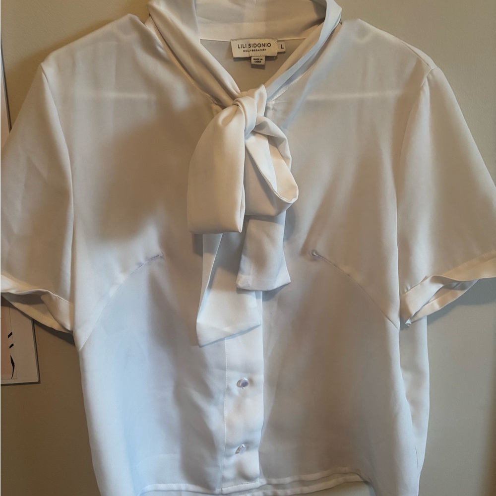 Molly Bracken Cream Tie-Neck Blouse